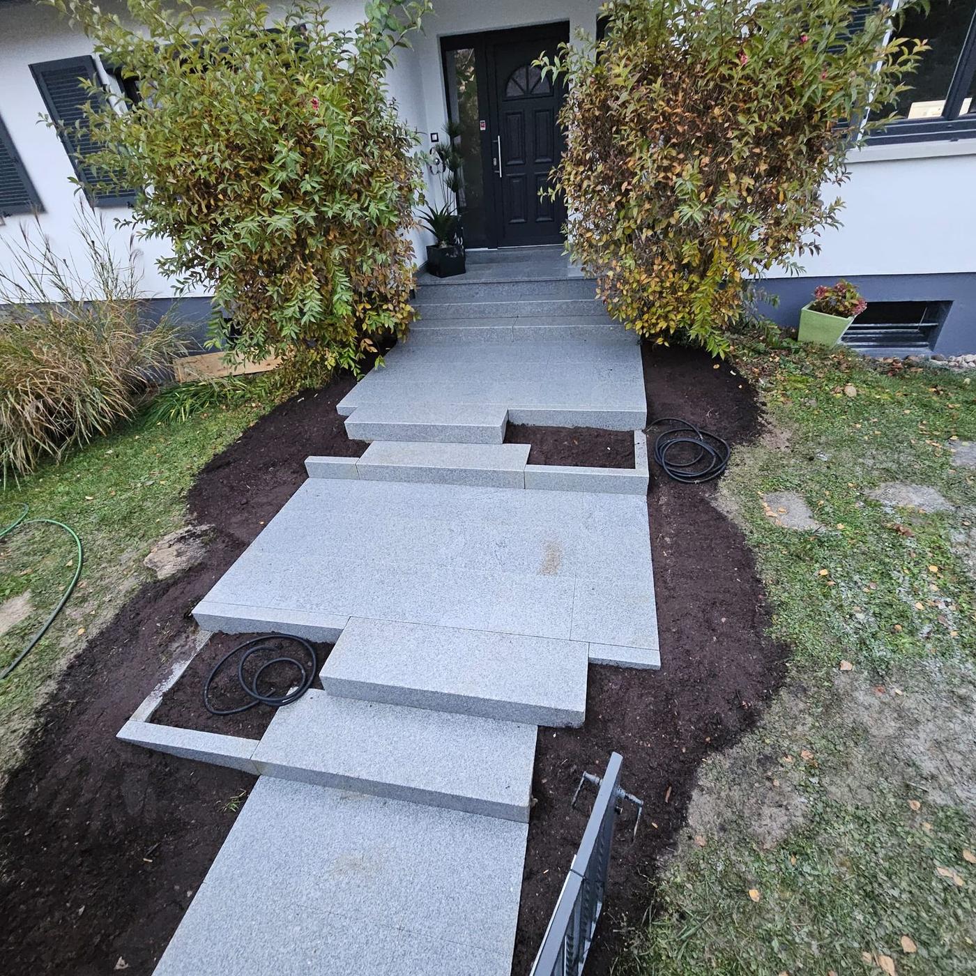 Allée pendant les travaux